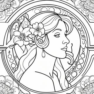 Alphonse Mucha Art Nouveau Coloring Page 54193-43251