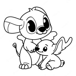 Stitch And Angel Coloring Page 541-430