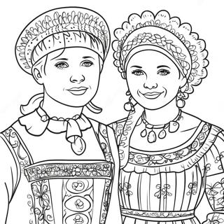 Traditional Polish Folk Costume Coloring Page 54204-43258