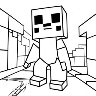 Adventurous Minecraft Creeper Coloring Page 54284-43333