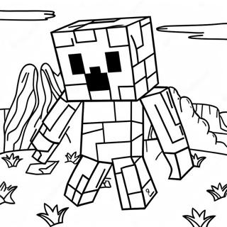 Adventurous Minecraft Creeper Coloring Page 54284-43335