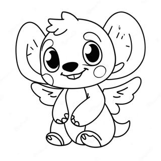 Cute Stitch And Angel Coloring Page 542-433