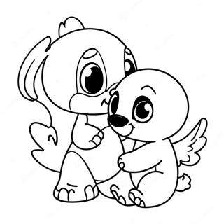 Cute Stitch And Angel Coloring Page 542-435