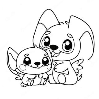 Cute Stitch And Angel Coloring Page 542-436