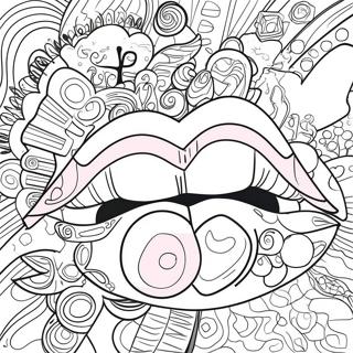 Pop Art Lips Coloring Pages