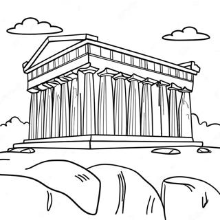 Parthenon With Beautiful Scenery Coloring Page 54354-43384