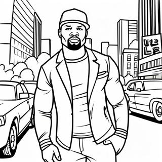 50 Cent In Stylish Outfit Coloring Page 54364-43391