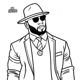 50 Cent In Stylish Outfit Coloring Page 54364-43392