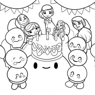 Frozen Birthday Party Scene Coloring Page 54373-43400