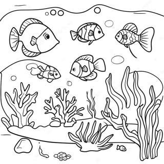 Colorful Coral Reef Scene Coloring Page 5437-4445