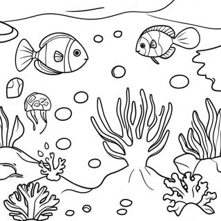 Colorful Coral Reef Scene Coloring Page 5437-4447