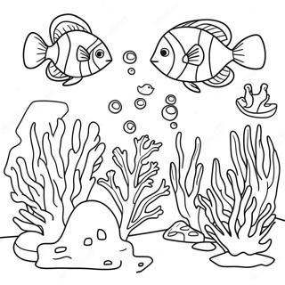 Colorful Coral Reef Scene Coloring Page 5437-4448