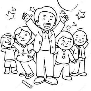 Joyful Sunday School Scene Coloring Page 54394-43412