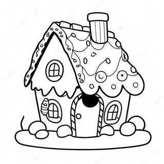 Christmas Gingerbread House Coloring Pages