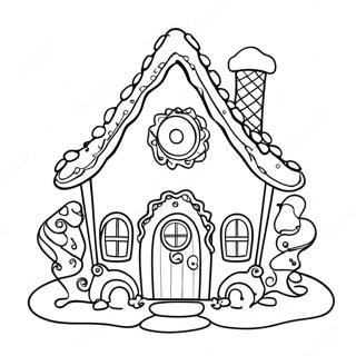 Whimsical Gingerbread House Coloring Page 54404-43417