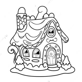 Whimsical Gingerbread House Coloring Page 54404-43419