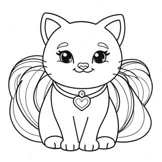 Barbie Cat Coloring Pages