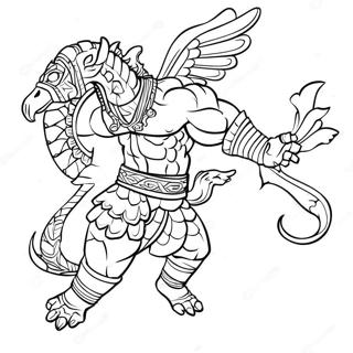 Te Ka In A Dynamic Pose Coloring Page 54434-43445