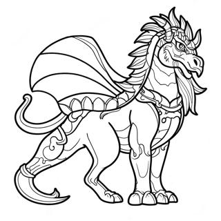 Te Ka In A Dynamic Pose Coloring Page 54434-43447