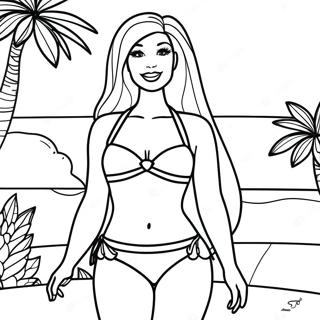 Barbie In A Colorful Swimsuit Coloring Page 54444-43457