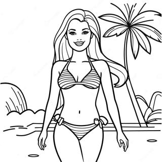 Barbie In A Colorful Swimsuit Coloring Page 54444-43460