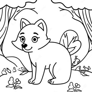 Cute Arctic Fox Coloring Pages