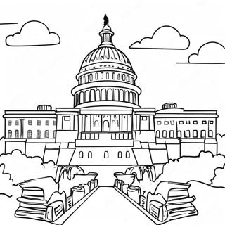 Colorful Washington Dc Monuments Coloring Page 54474-43477