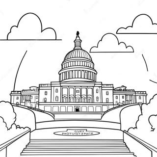 Colorful Washington Dc Monuments Coloring Page 54474-43478