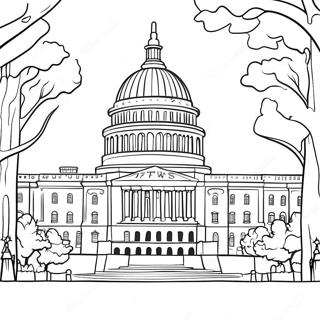 Colorful Washington Dc Monuments Coloring Page 54474-43480