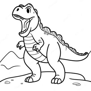 Ferocious Allosaurus Roaring Coloring Page 54504-43507