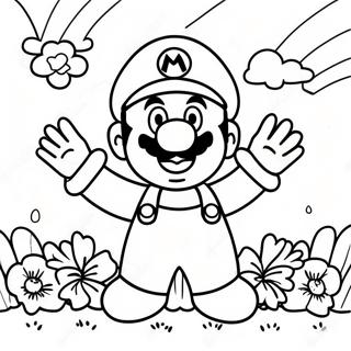 Colorful Mario Flower Garden Coloring Page 54514-43509