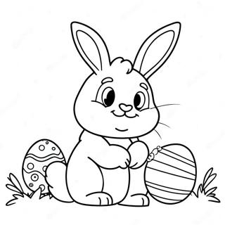 Colorful Easter Bunny Coloring Page 54554-43540