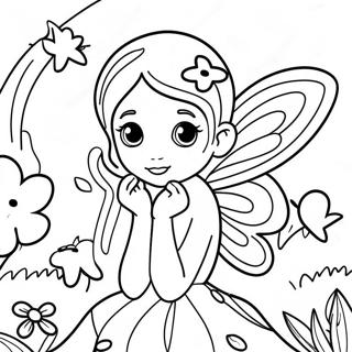 Magical Butterfly Fairy In A Garden Coloring Page 54564-43546