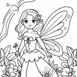 Magical Butterfly Fairy In A Garden Coloring Page 54564-43547