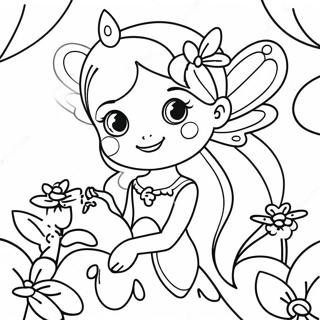 Magical Butterfly Fairy In A Garden Coloring Page 54564-43548