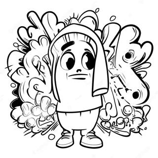 Hip Hop 90s Graffiti Coloring Page 54593-43571