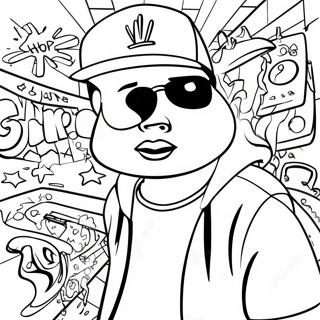 Hip Hop 90s Graffiti Coloring Page 54593-43572