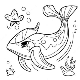 Majestic Kyogre Swimming Coloring Page 54604-43578