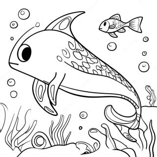 Majestic Kyogre Swimming Coloring Page 54604-43580