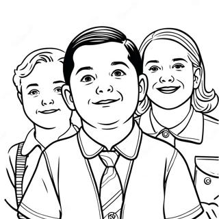 Young Sheldon With Friends Coloring Page 54614-43587