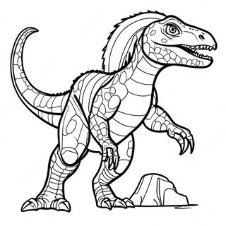 Fierce Indoraptor In Action Coloring Page 54624-43602