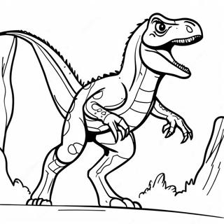 Fierce Indoraptor In Action Coloring Page 54624-43604