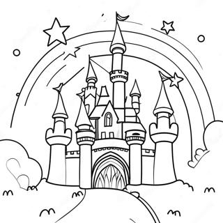 Sparkling Princess Rainbow Castle Coloring Page 54694-43654