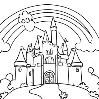 Sparkling Princess Rainbow Castle Coloring Page 54694-43655