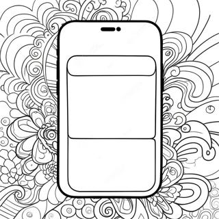 Iphone 12 With Colorful Background Coloring Page 54714-43667