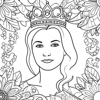 Queen With A Crown Coloring Page 54734-43685