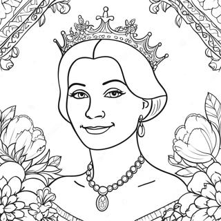 Queen With A Crown Coloring Page 54734-43688