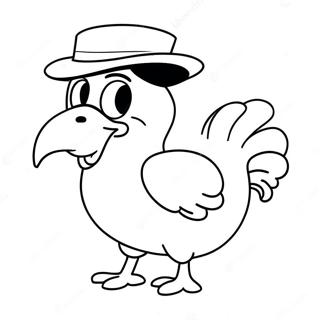 Funny Foghorn Leghorn In A Hat Coloring Page 54764-43709