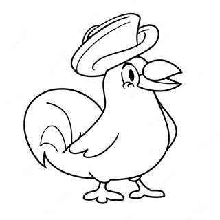 Funny Foghorn Leghorn In A Hat Coloring Page 54764-43710