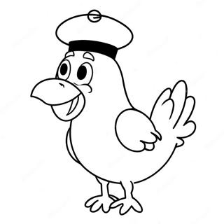 Funny Foghorn Leghorn In A Hat Coloring Page 54764-43712